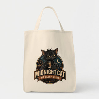 Bolso De Tela Gato de Medianoche Club No Duerme Café Gato Negro