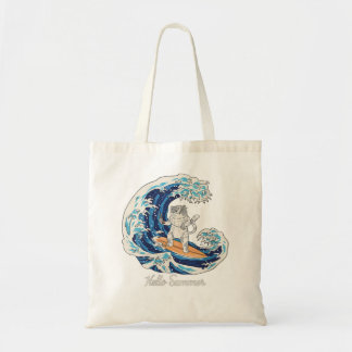 Bolso De Tela Gato De Mujeres Con Surf De Surfista De Onda Sushi