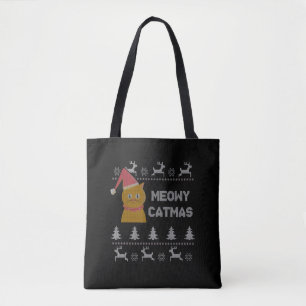 Bolso De Tela Gato de Navidad