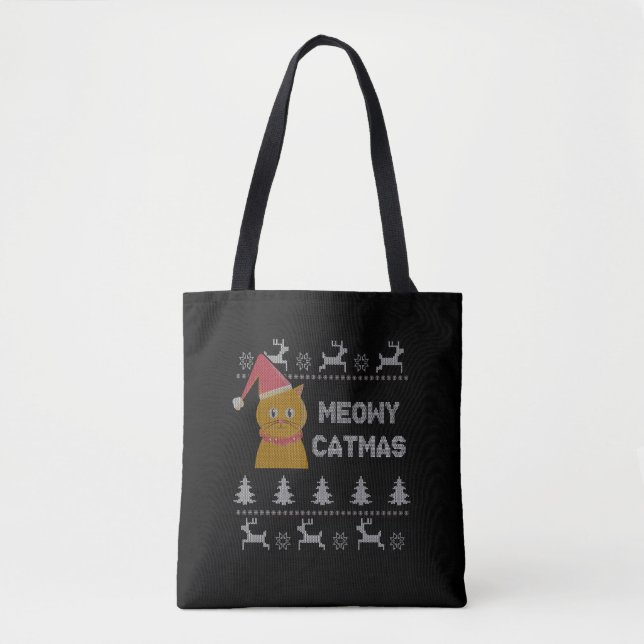 Bolso De Tela Gato de Navidad (Anverso)