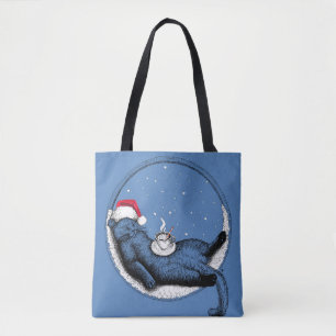 Bolso De Tela Gato de navidades