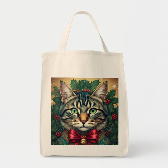 Bolso De Tela Gato de navidades 2024 (Frente)