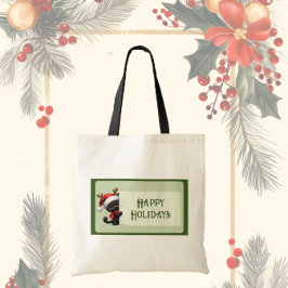 Bolso De Tela Gato de Navidades Cutos - Felices vacaciones en la