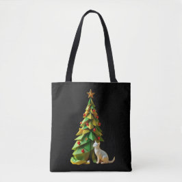 Bolso De Tela Gato de Navidades de papel