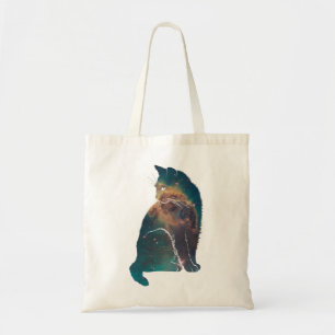 Bolso De Tela Gato de nebulosa espacial