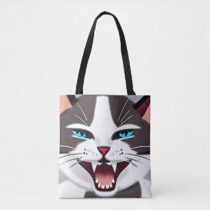 Bolso De Tela Gato de ojos azules gritando
