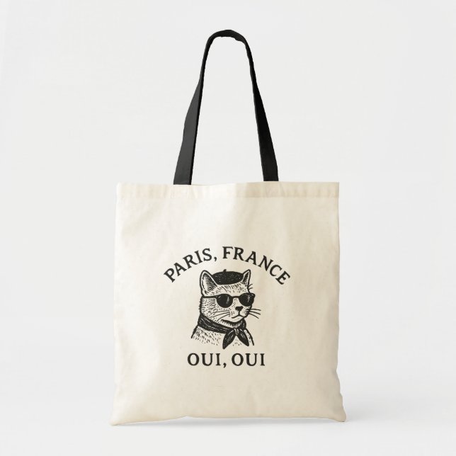 Bolso De Tela Gato de París (Frente)