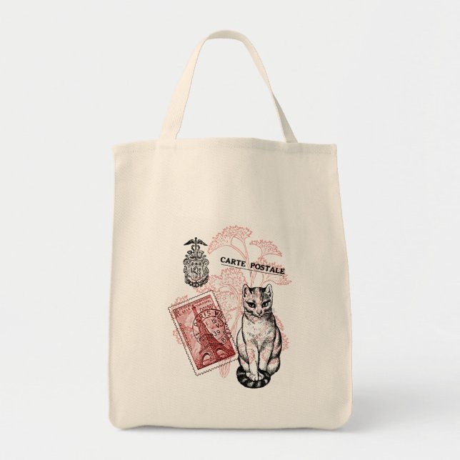 Bolso De Tela Gato de París (Frente)