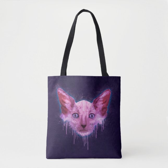 Bolso De Tela Gato de Pop Art Lykoi Werewolf (Anverso)
