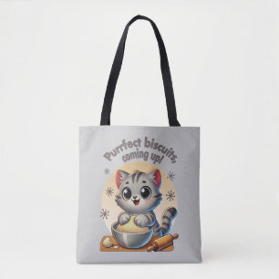 Bolso De Tela Gato de rodillas "Procure galletas, venga"