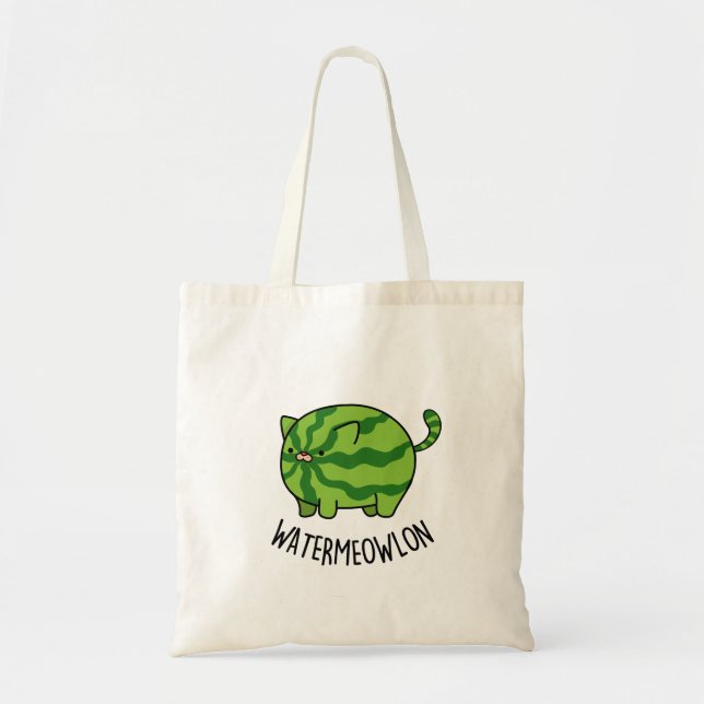 Bolso De Tela Gato de sandía divertida (Frente)