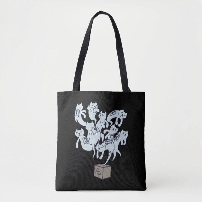 Bolso De Tela Gato de Schrödinger 9 vidas (Anverso)