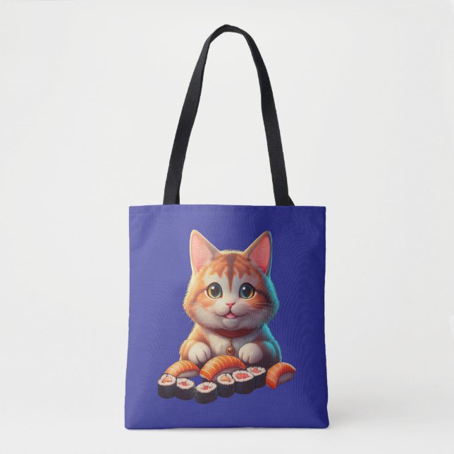 Bolso De Tela Gato de sushi (Anverso)