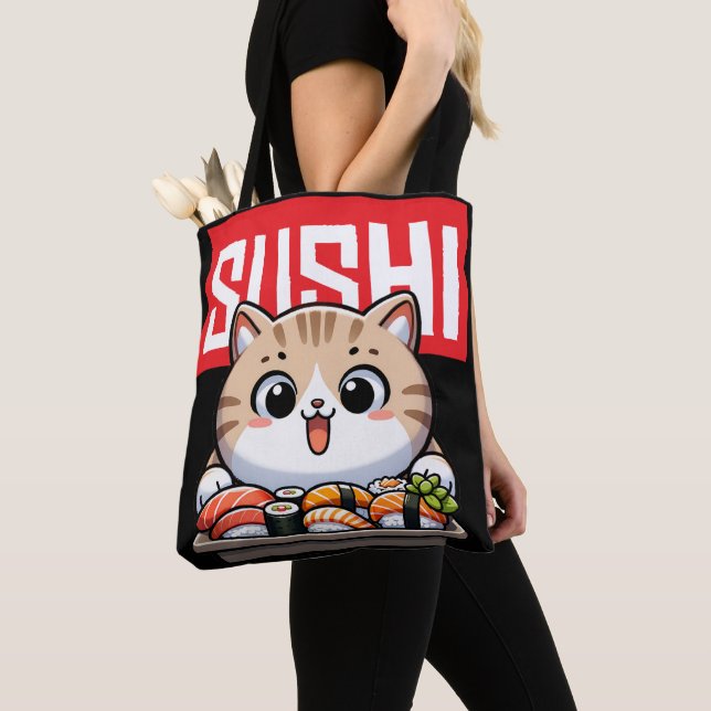 Bolso De Tela Gato de sushi (Detalle)