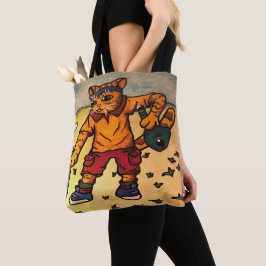 Bolso De Tela Gato de tenis de mesa