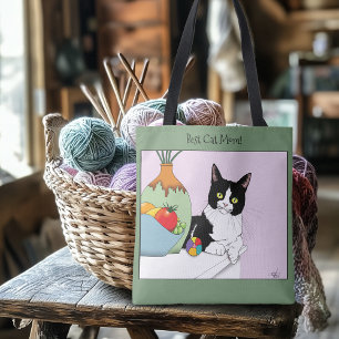 Bolso De Tela Gato de Tuxedo del Día de la Madre