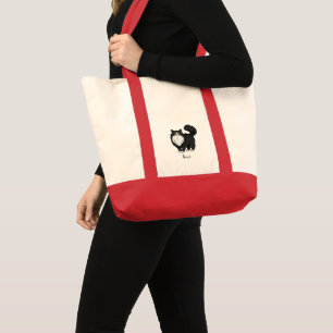 Bolso De Tela Gato de Tuxedo Divertido de Pelo Largo Personaliza