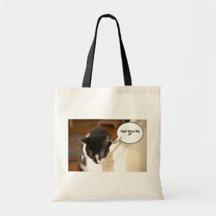 Bolso De Tela gato de tuxedo negro y blanco