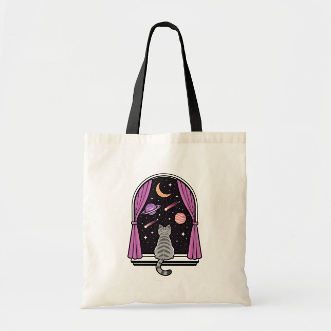Bolso De Tela Gato de Ventana (Frente)