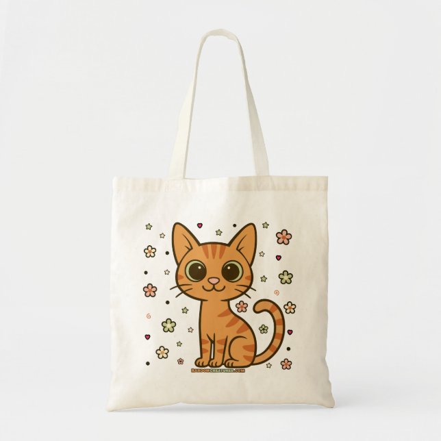 Bolso De Tela Gato de Zesty Zumbo Floral Tabby (Frente)
