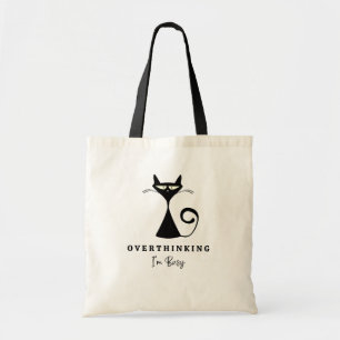 Bolso De Tela Gato del balck de Guay pensando que estoy ocupado 
