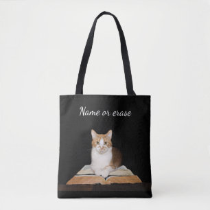 Bolso De Tela Gato del gatito con los libros