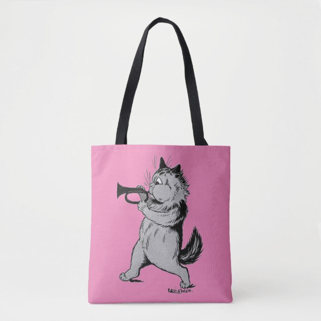 Bolso De Tela Gato del jugador de trompeta (Trumpeter), Louis Wa (Anverso)