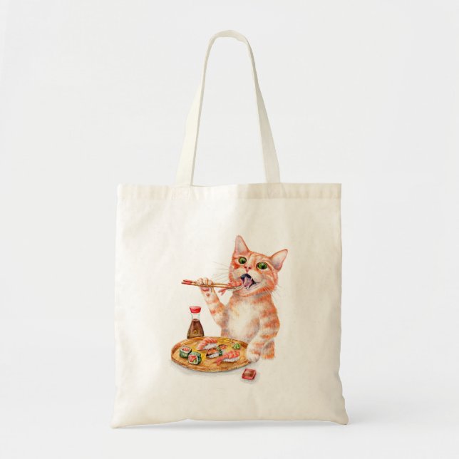 Bolso De Tela Gato del sushi (Frente)