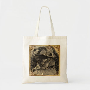 Bolso De Tela Gato del vaquero, sepia 4