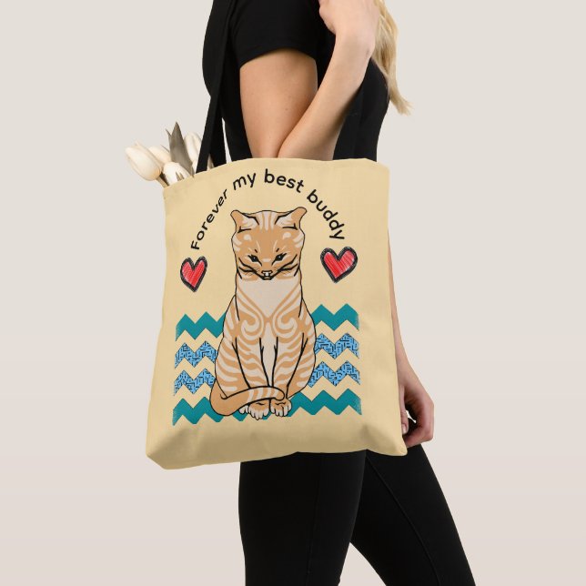 Bolso De Tela gato divertido (Detalle)
