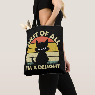 Bolso De Tela Gato Divertido Gráfico Sarcástico Primero Que Todo
