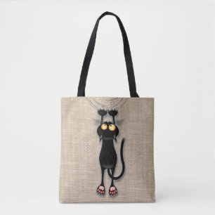 Bolso De Tela Gato divertido Personaje Rascando Tela