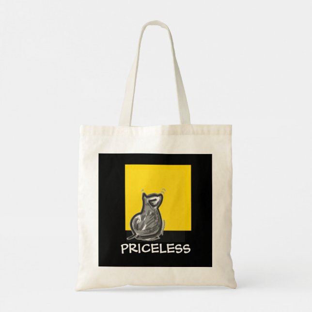 Bolso De Tela Gato Doodle (Reverso)
