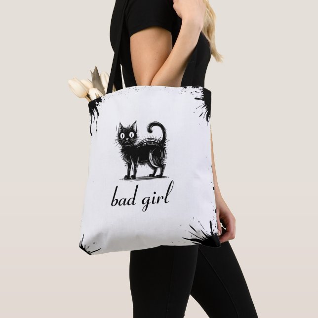 Bolso De Tela Gato Doodle (Detalle)