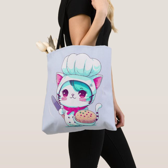 Bolso De Tela Gato dulce de pastelería de panadería con bizcocho (Detalle)
