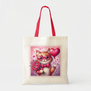 Bolso De Tela Gato El día de San Valentín/gatito