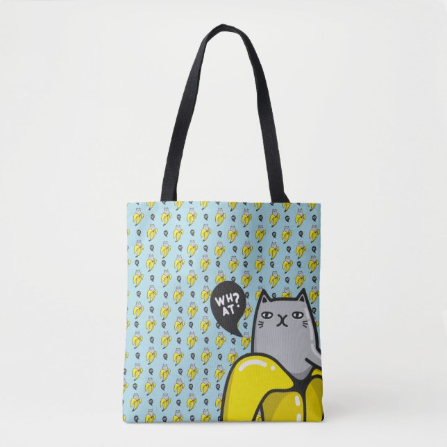 Bolso De Tela Gato en banana (Anverso)