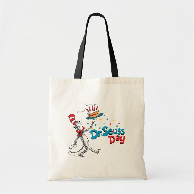 Bolso De Tela Gato en el Gorra | Día del Dr. Seuss (Frente)