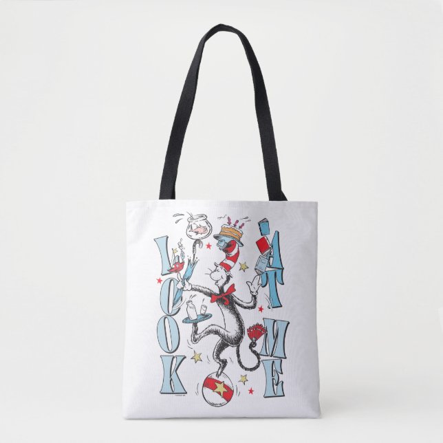 Bolso De Tela Gato en el Gorra | Mírame (Anverso)