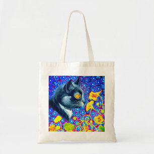 Bolso De Tela Gato en flores