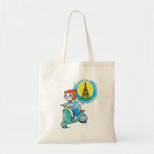 Bolso De Tela Gato en la bicicleta en París Tote Bag
