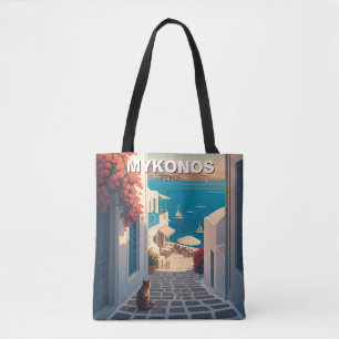 Bolso De Tela Gato en Mykonos Grecia Ciclismo atardecer de viaje