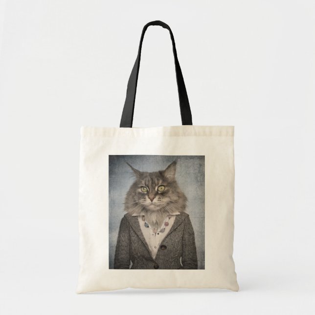 Bolso De Tela Gato en ropa (Frente)