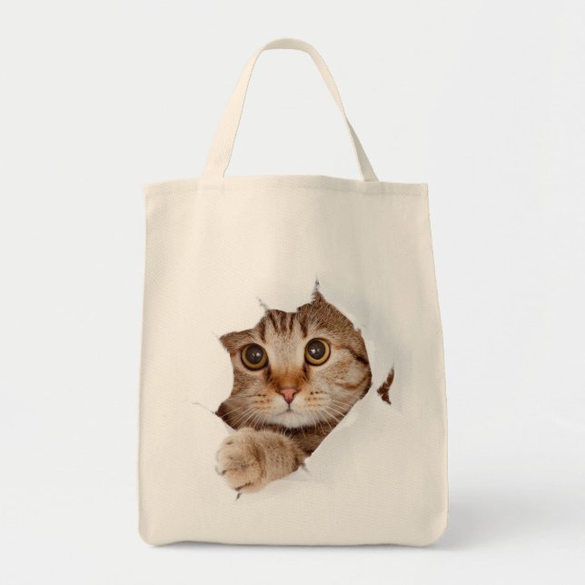 Bolso De Tela ¡Gato en un bolso! (Frente)