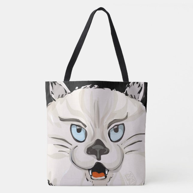 Bolso De Tela Gato Enojado (Anverso)