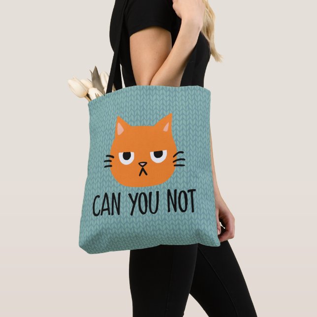 Bolso De Tela Gato enojado NO PUEDE SER gracioso (Detalle)