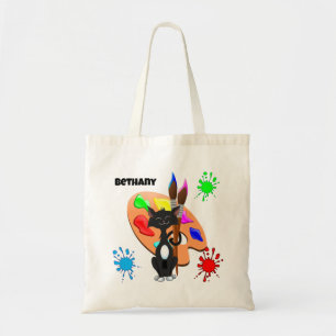 Bolso De Tela Gato Esmoquin y Paleta de Pintura