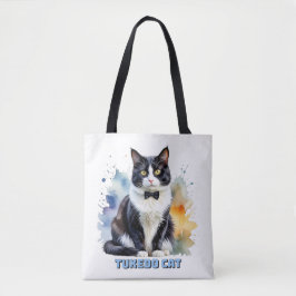 Bolso De Tela Gato Esmoquinado Elegante
