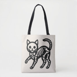 Bolso De Tela Gato Esqueleto Adorable