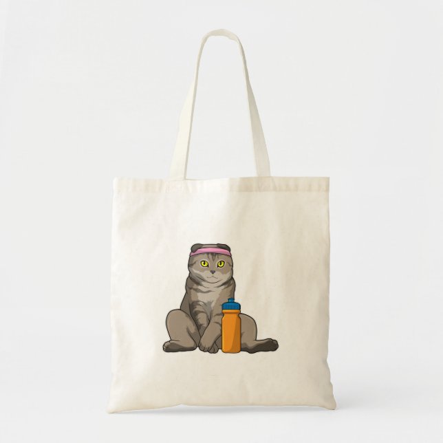 Bolso De Tela Gato Fitness Beber taza (Frente)